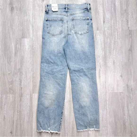 INC Women's NWT High Rise Straight Leg Distressed Jeans 12 - Picture 3 of 4